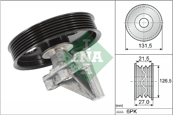 Deflection/Guide Pulley, V-ribbed belt